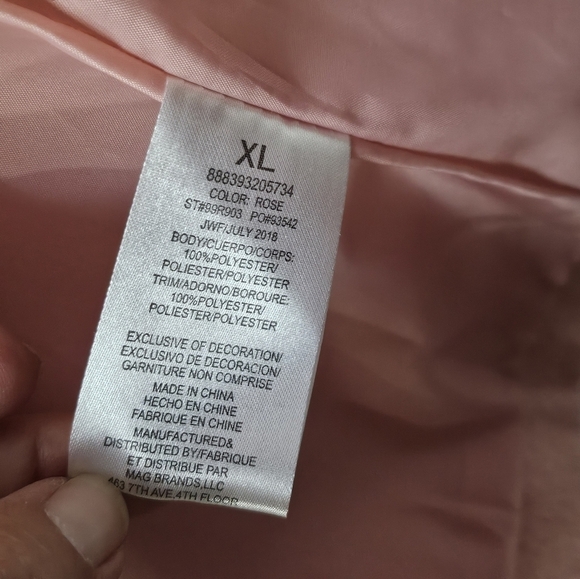 Rampage Oversized Collar Mini Trench Rose 100% Polyester Tie Jacket Size XL - Picture 8 of 8